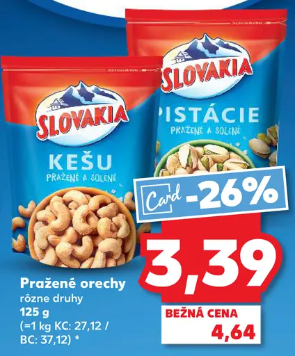 Slovakia Kešu pražené a solené
