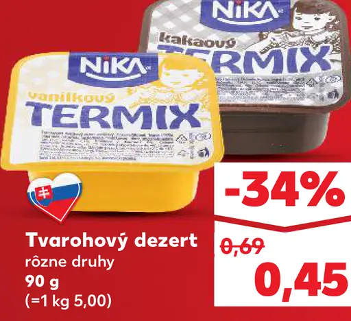 Nika tvarohový dezert rôzne druhy