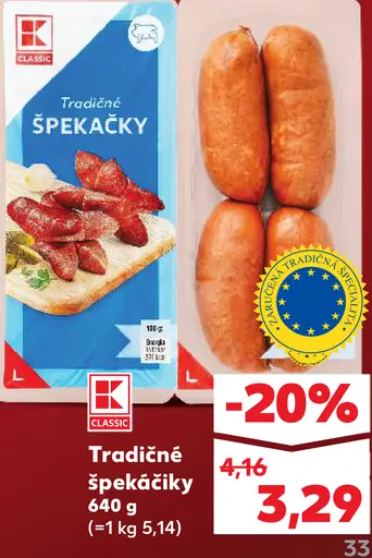 K-Classic Tradičné špekáčky