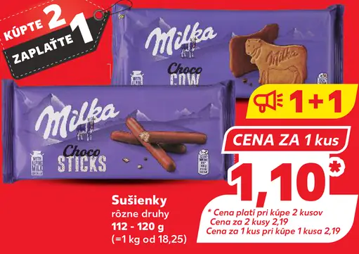 Milka sušienky rôzne druhy