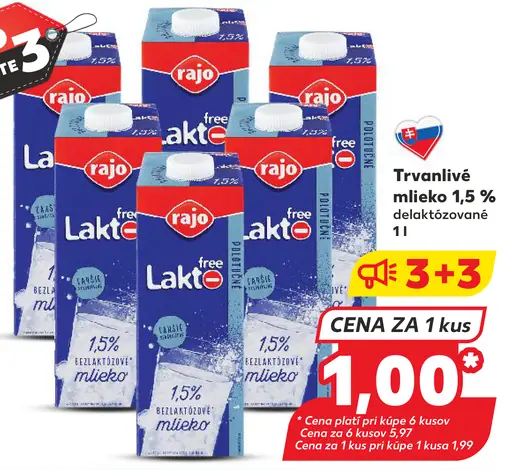 Rajo Laktfree trvanlivé mlieko 1,5%