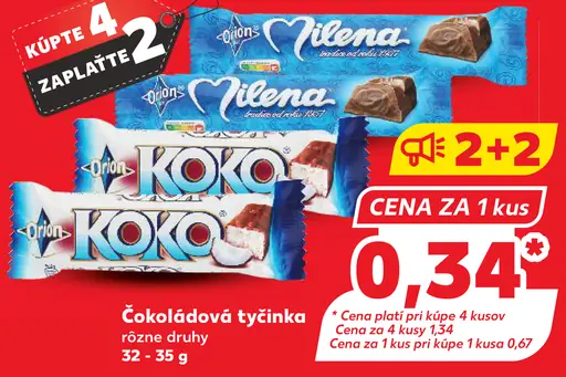 Orion Koko čokoládová tyčinka rôzne druhy