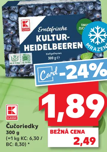K-Classic mrazené čučoriedky