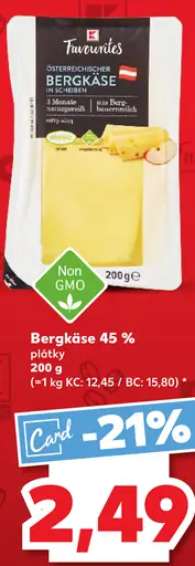 Favourites Bergkäse 45% plátky