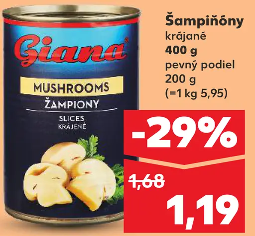 Giana Šampiňóny krájané