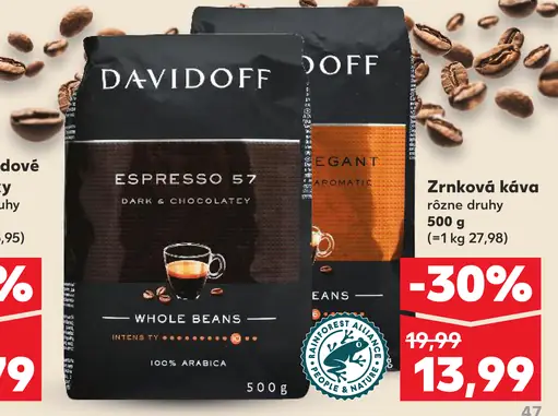 Davidoff Espresso 57 pražená zrnková káva