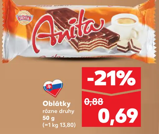 Anita oblátky nugátové rôzne druhy