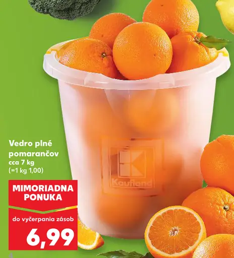 Kaufland vedro plné pomarančov