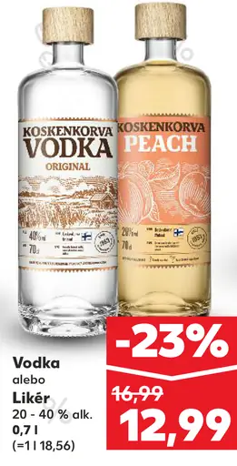 Koskenkorva vodka alebo likér rôzne druhy 20 – 40 %