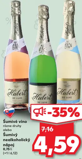 Hubert De Luxe šumivé víno rôzne druhy