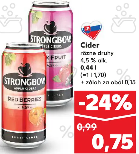 Strongbow cider Red Berries alebo Elderflower