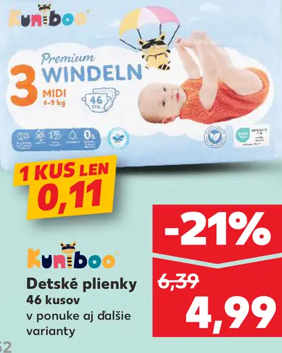 Kimbodo detské plienky Premium Windeln Midi