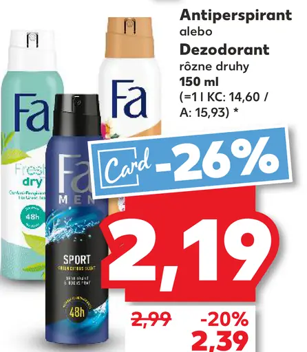 Antiperspirant alebo dezodorant Fa rôzne druhy