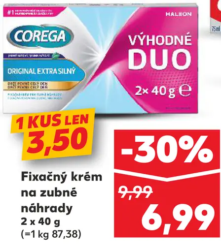 Corega fixačný krém na zubné náhrady výhodné duo