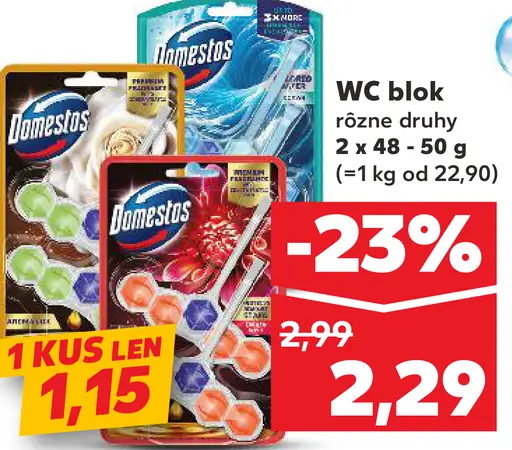 Domestos WC blok rôzne druhy