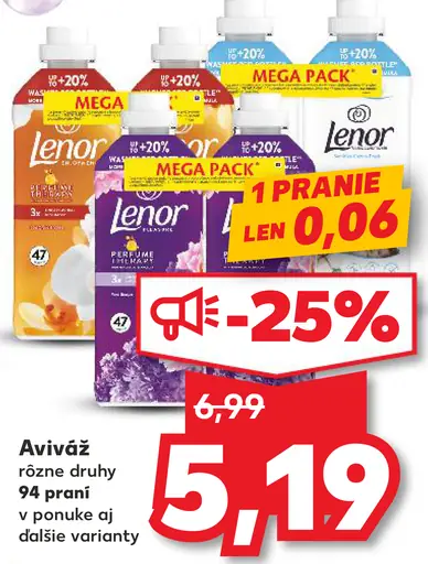 Lenor aviváž rôzne druhy