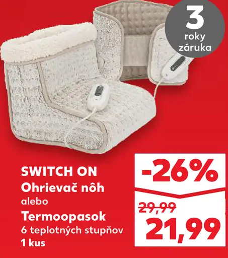 Switch On ohrievač nôh alebo termopasok