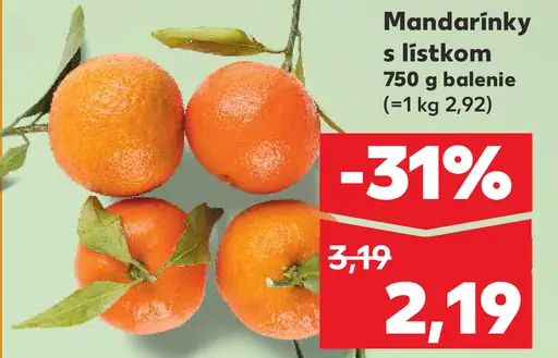 Mandarínky s listkom