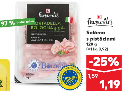 K-Favorites Mortadella Bologna B.G.A. saláma s pistáciami