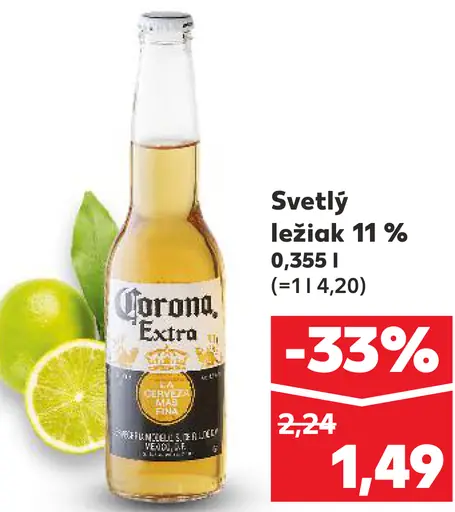 Corona Extra svetlý ležiak 11 % plechovka