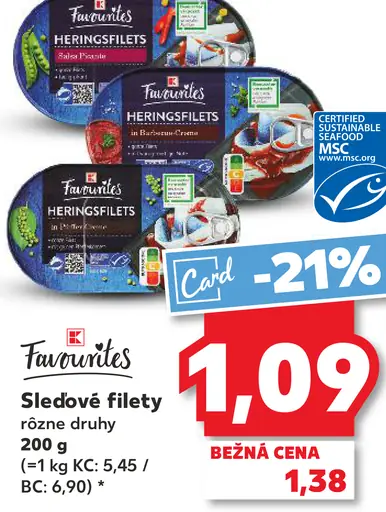 Favorites sleďové filety rôzne druhy