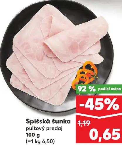 Spišská šunka pultový predaj