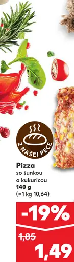 Pizza so šunkou a kukuricou
