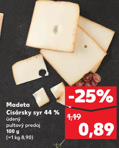 Madeta Cisársky syr 44% údený