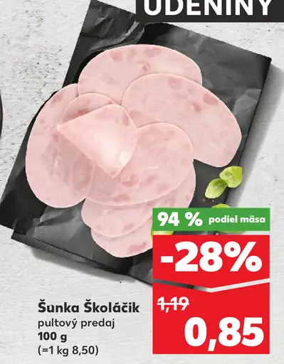 Šunka Školačik pultový predaj