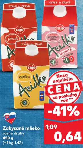 Rajo Acidko Zakysané mlieko