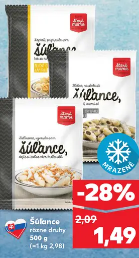 Slovenské šúlance mrazené