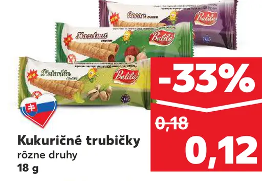 Kukuričné trubičky rôzne druhy