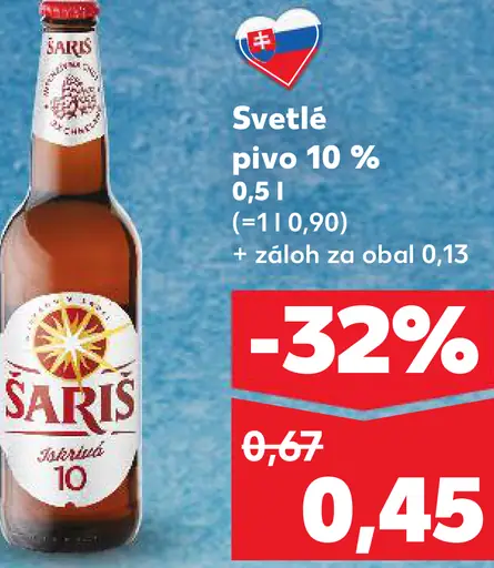 Šariš Světlé pivo 10%