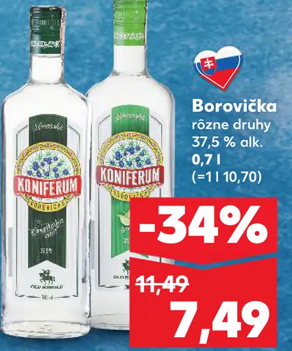Koniferum borovička rôzne druhy 37,5 % alk.