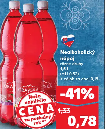 Nealkoholický nápoj rôzne druhy