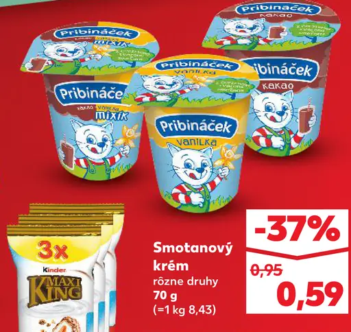 Pribináček smotanový krém rôzne druhy