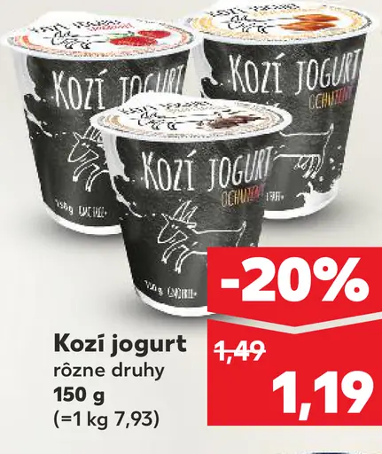 Kozi jogurt rôzne druhy