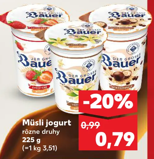 Bauer müsli jogurt rôzne druhy