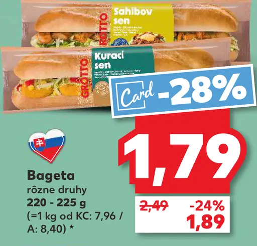 K-Classic Bageta kurací šťavnatý sendvič