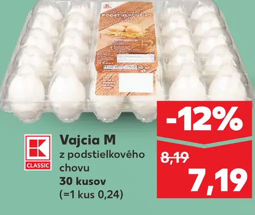 K-Classic Vajcia M z podstielkového chovu