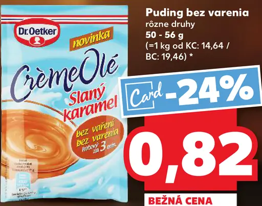 Dr. Oetker Crème Olé puding bez varenia