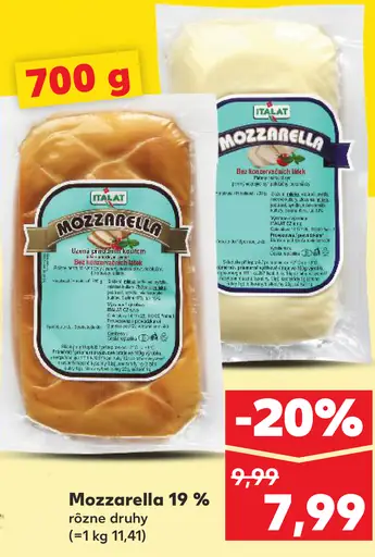 Mozzarella 19 % blok