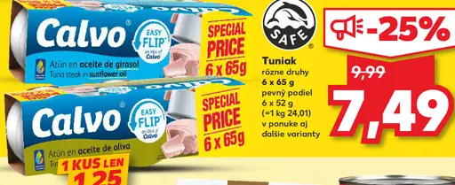 Calvo tuniak v slnečnicovom oleji