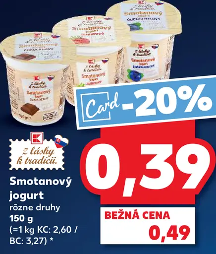 Smotanový jogurt rôzne druhy