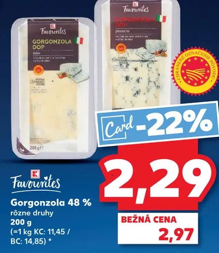 Favorites Gorgonzola DOP 48% rôzne druhy