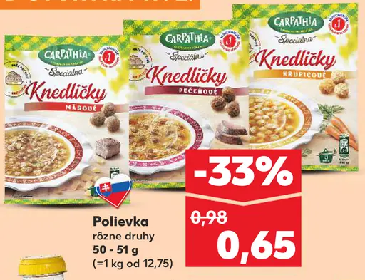 Carpathia Knedlíčky polievka rôzne druhy