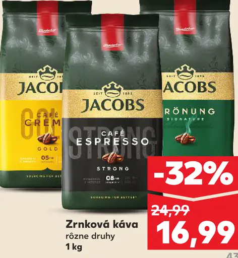 Jacobs zrnková káva Kronung