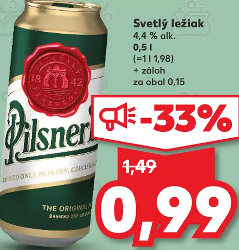 Pilsner Urquell svetlý ležiak 4,4 % plechovka