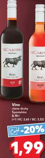 El Carisma víno Rioja červené
