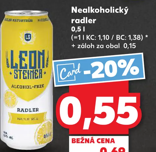 Leoni Steiner Nealkoholický radler plechovka